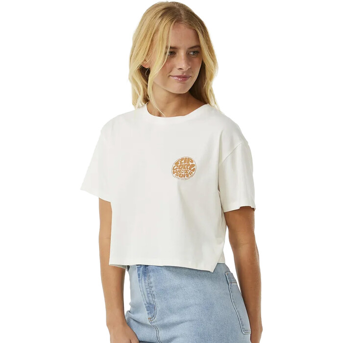 2024 Rip Curl Womens Wettie Icon Crop Tee 0BZWTE - Bone